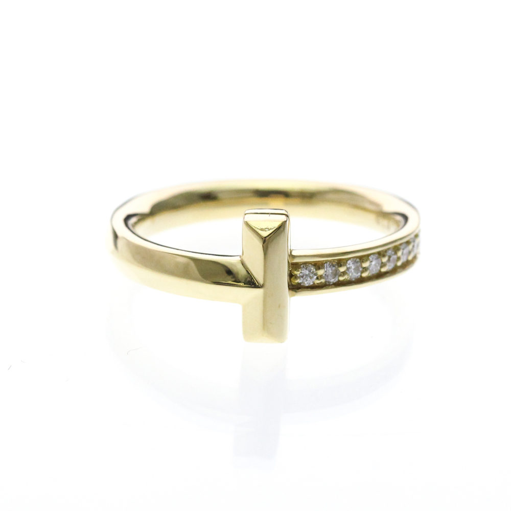 TIFFANY T One Narrow Ring Diamond 18K Yellow Gold Polished